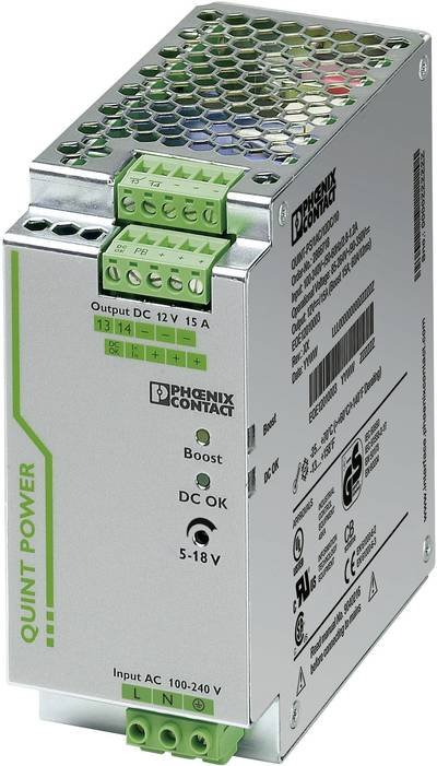 Phoenix Contact 2866718 Hutschienen-Netzteil (DIN-Rail) 12 V/DC 15 A 180 W Anzahl Ausgänge:1 x Inhalt 1 St.