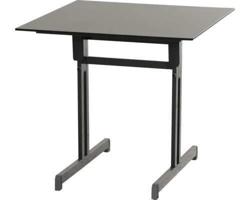 ALCO Gartentisch Gastro 80 cm x 80 cm anthrazit/anthrazit Gestell aus Stahl in anthrazit, Gartentischplatte aus Compac Plus in anthrazit