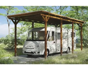 Einzelcarport SKAN HOLZ Emsland 404x846 cm nussbaum
