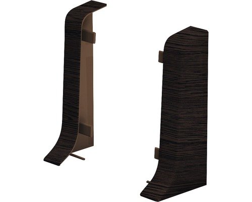 Prinz Endstücke für Klemm-Sockelleiste mit Kabelkanal Wenge 50 mm