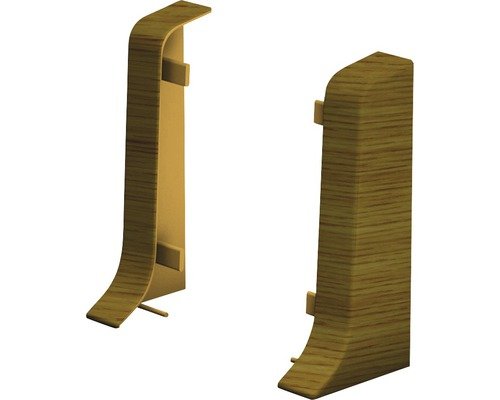 Prinz Endstücke für Klemm-Sockelleiste mit Kabelkanal Eiche Montana 50 mm