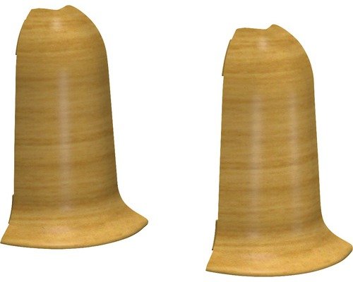 Aussenecke für Kabelkanal-Sockelleiste eiche hell 60 mm (2 Stück)