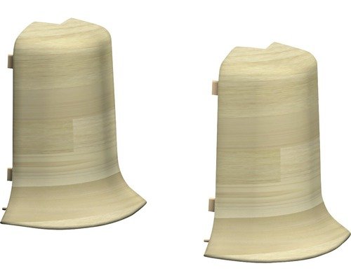 Prinz Aussenecken für Klemm-Sockelleiste mit Kabelkanal Nussbaum oliv 50 mm