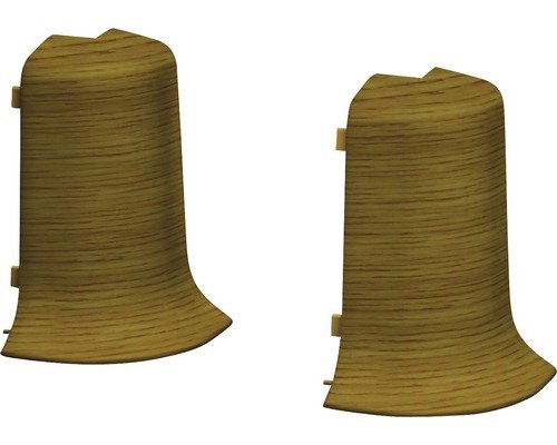 Prinz Aussenecken für Klemm-Sockelleiste mit Kabelkanal Eiche Montana 50 mm