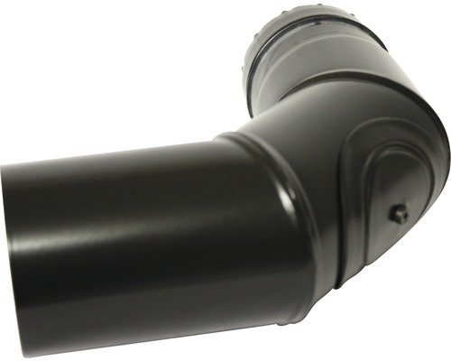 Pelletbogen 90° Ø80 mm mit Tür schwarz matt