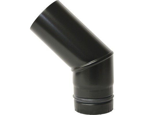 Pelletbogen 45° Ø80 mm ohne Tür schwarz matt