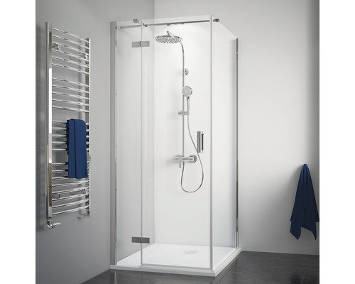 Drehtür für Seitenwand BREUER Panorama Express Q72 90 cm Anschlag links Klarglas Profilfarbe chrom