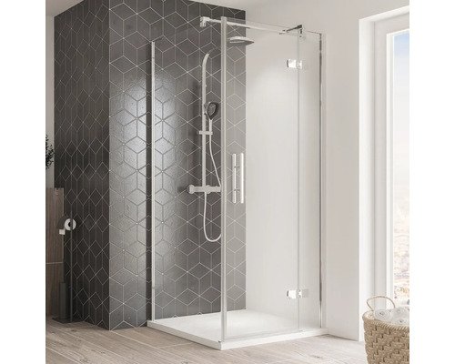 Drehtür für Seitenwand BREUER Ananta Express Q72 90 cm Anschlag rechts Klarglas Profilfarbe chrom