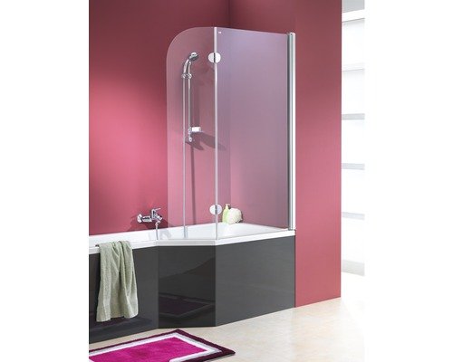 Badewannenaufsatz 2-teilig OTTOFOND Clip Mod. A 80 x 140 cm Klarglas Profilfarbe chromoptik 990728
