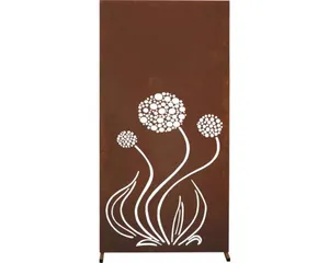Sichtschutzwand Blume 95x185 cm rost