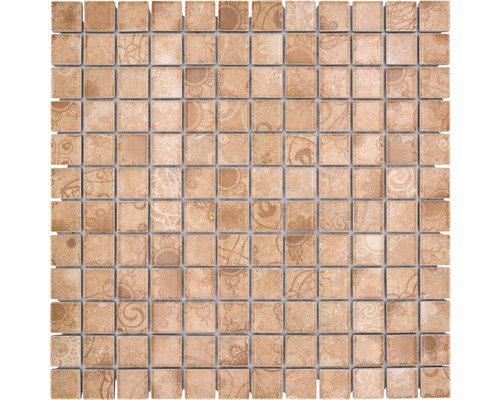 Keramikmosaik Quadrat Laceo beige 30x30 cm