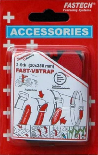 FASTECH® 687-330 Klettband mit Gurt Haft- und Flauschteil (L x B) 350 mm x 20 mm Schwarz, Rot 2 St.