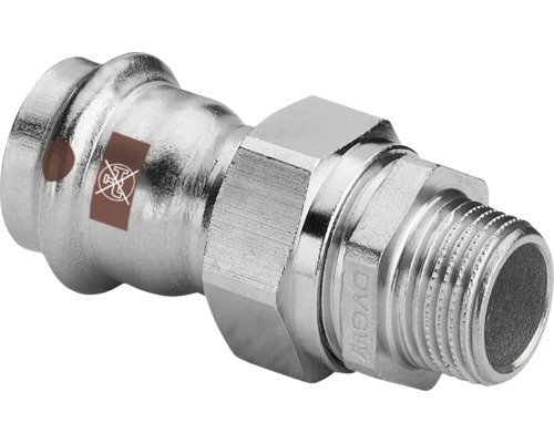 viega 1765 Pressfitting Verschraubung Unverpresst undicht Flachdichtend Edelstahl Presskontur V 18 x 1/2 Zoll AG 812072