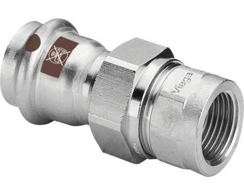 viega 1762 Pressfitting Verschraubung Unverpresst undicht Flachdichtend Edelstahl Presskontur V 42 x x 1 1/2 Zoll IG x 812201