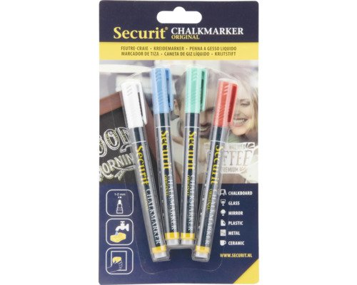 Kreidestift Rundspitze 1-2 mm weiss blau grün rot 4er Set