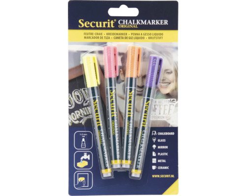 Kreidestift Rundspitze 1-2 mm gelb orange rosa lila 4er Set