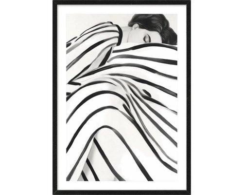 Gerahmtes Bild Sleeping In Stripes 75x105 cm