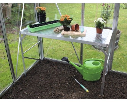 Aluminiumtisch, 1 Ablage, Hohlkammerplatte 54x121x76cm