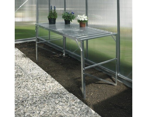 Aluminiumtisch, 1 Ablage, 121 x 54 x 76 cm