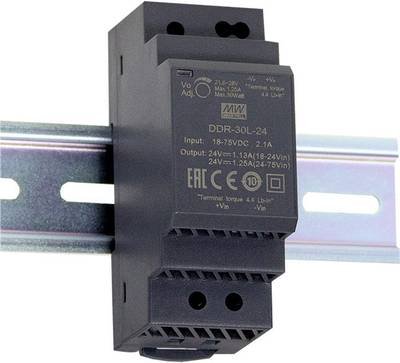 MEAN WELL DDR-30G-24 Hutschienen-DC/DC-Wandler (DIN-Rail) 24 V/DC 1.25 A 30 W Anzahl Ausgänge:1 x Inhalt 1 St.