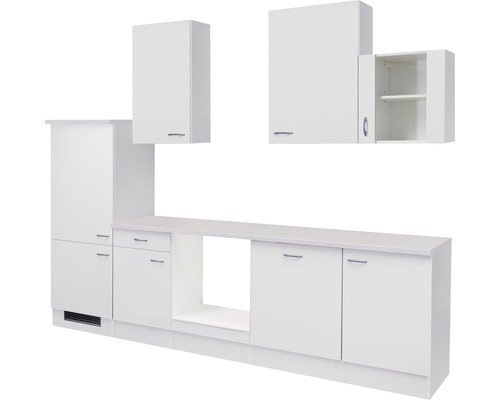 Küchenzeile ohne Geräte Flex Well Wito 280 cm Frontfarbe weiss - Korpusfarbe weiss 00009223
