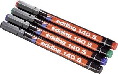 Edding 140 S 4-140-4 Folienschreiber Schwarz, Rot, Blau, Grün wasserfest: Ja