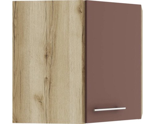 Optifit Eckhängeschrank Bari407 BxTxH 60x34,6x57,6 cm rostrot matt zerlegt Anschlag reversibel (links oder rechts montierbar)