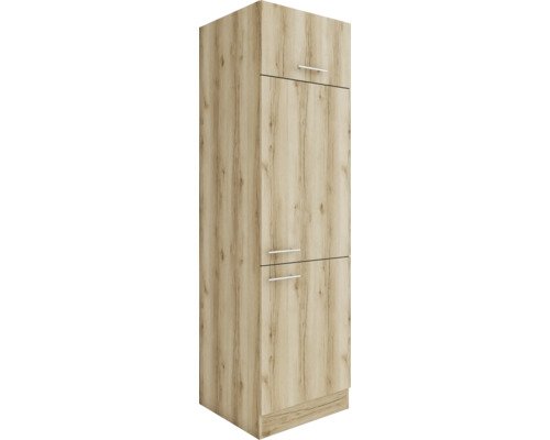 Optifit Kühlumbauschrank für 88er Einbaukühlschrank Livorno290 BxTxH 60x57,1x206,8 cm wildeiche matt strukturiert zerlegt Anschlag reversibel (links oder rechts montierbar)