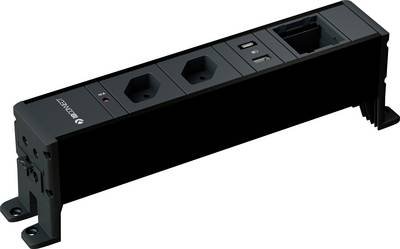 Max Hauri 171297 USB-Ladesteckdose erhöhter Berührungsschutz Schwarz, Anthrazit