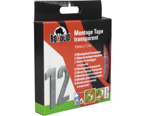 ROXOLID Montage Tape Montageband transparent 19 mm x 1,5 m