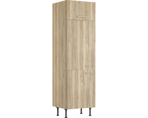 Optifit Kühlumbauschrank für 88er Einbaukühlschrank Erik290 BxTxH 60x58,4x211,8 cm wildeiche strukturiert matt zerlegt Anschlag reversibel (links oder rechts montierbar)