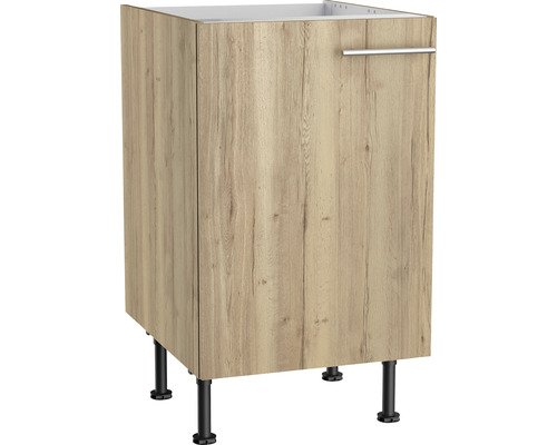 Optifit Spülenschrank Erik290 BxTxH 50x58,4x87 cm wildeiche strukturiert matt zerlegt Anschlag reversibel (links oder rechts montierbar)