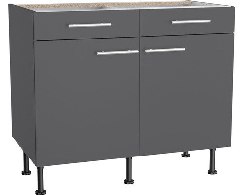 Optifit Unterschrank mit Schublade und Drehtür Ingvar420 BxTxH 100x58,4x87 cm anthrazit matt zerlegt