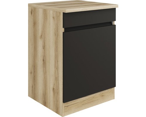 Optifit Spülenschrank Noah420 BxTxH 60x60x88 cm anthrazit matt zerlegt Anschlag reversibel (links oder rechts montierbar)