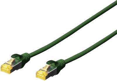 Digitus DK-1644-A-030/G RJ45 Netzwerkkabel, Patchkabel CAT 6a S/FTP 3.00 m Grün Halogenfrei, verdrillte Paare, mit Rastn