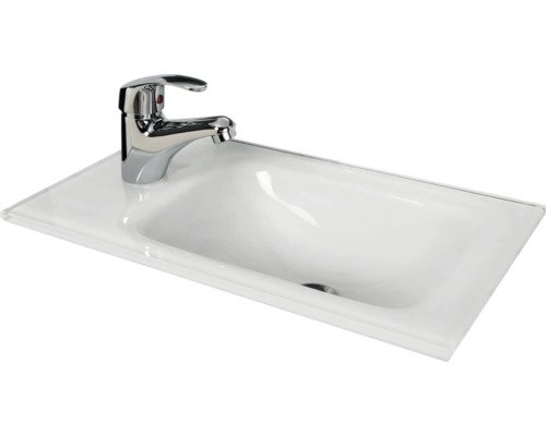 FACKELMANN Möbel-Waschtisch 45 cm Glas weiss 82397
