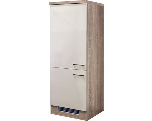 Kühlumbauschrank Flex Well Nepal BxHxT 60x161x57 cm Frontfarbe kaschmir glänzend - Korpusfarbe sonoma eiche