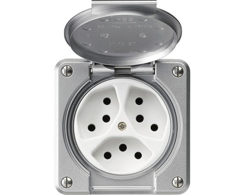 Steckdose Robusto 3xT13 parallel, aluminium