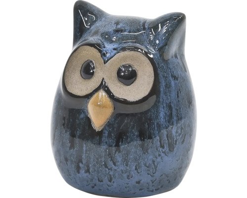 Dekofigur Eule Lafiora H 9,5 cm Keramik blau