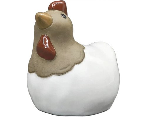 Dekofigur Huhn Lafiora H 11 cm Keramik braun rot weiss