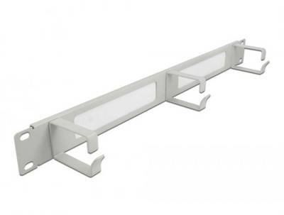 Delock 66542 19 Zoll Netzwerkschrank-Bürstenleiste 1 HE Grau
