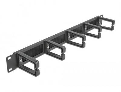 Delock 66490 19 Zoll Netzwerkschrank-Bürstenleiste 1 HE Schwarz