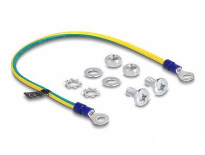 Delock 66866 19 Zoll Netzwerkschrank-Erdungskit Blau, Gelb