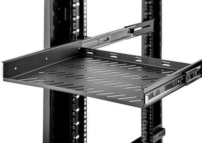 Renkforce RF-3432150 19 Zoll Netzwerkschrank-Geräteboden 1 HE Ausziehbar Geeignet für Schranktiefe: ab 500 mm Schwarz