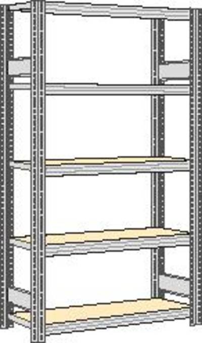 Regalwerk B3-50512-30 Fachbodenregal-Grundmodul 250 kg (B x H x T) 1341 x 2000 x 326 mm Stahl verzinkt Verzinkt Holzbode