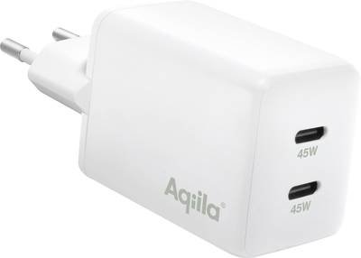Aqiila W2 USB Ladegerät 45 W 2x USB-C® USB PD Weiß Innenbereich