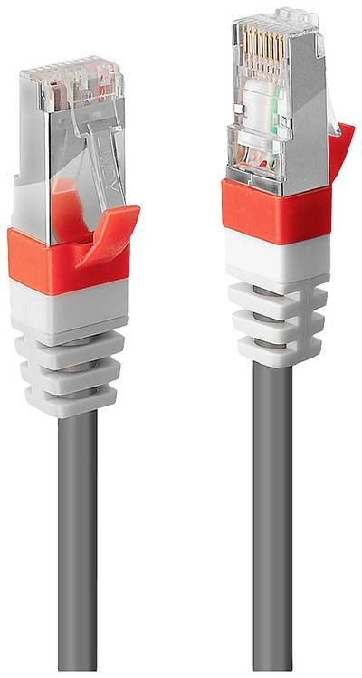 LINDY 45350 RJ45 Netzwerkkabel, Patchkabel CAT 6a SF/UTP 0.30 m Grau 1 St.