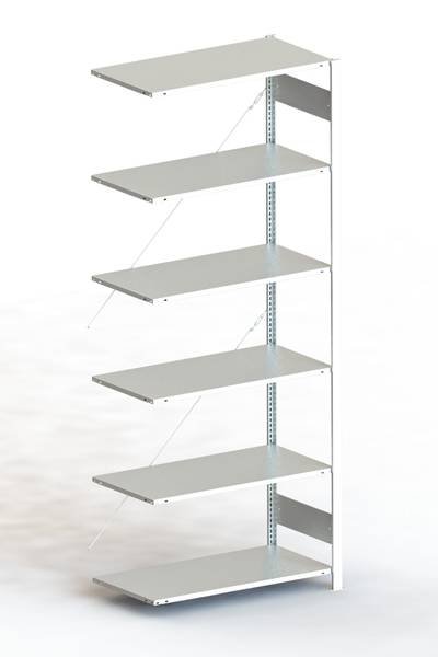 META Regalbau 95667 Fachbodenregal-Anbaumodul 80 kg (B x H x T) 1006 x 2500 x 536 mm Stahl pulverbeschichtet Lichtgrau M