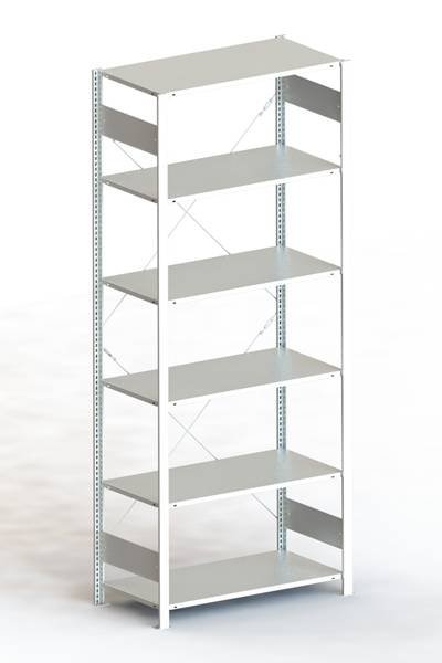 META Regalbau 89639 Fachbodenregal-Grundmodul 80 kg (B x H x T) 1056 x 2500 x 536 mm Stahl verzinkt Verzinkt Metallboden