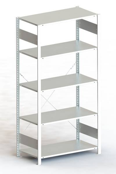 META Regalbau 89635 Fachbodenregal-Grundmodul 80 kg (B x H x T) 1056 x 2000 x 536 mm Stahl verzinkt Verzinkt Metallboden